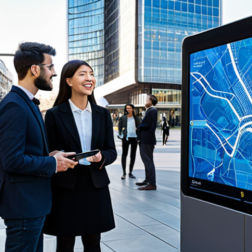Home 14 A diverse group of professional individuals in modest business attire are interacting seamlessly with advanced technology in a vibrant, futuristic smart city square. The urban landscape features sleek, modern architecture, interactive digital displays on building facades, intelligent streetlights, and autonomous public transport. In the background, a smart retail area is visible, with large interactive screens showcasing products. Citizens are engaging with holographic maps and smart information kiosks. The atmosphere is bustling and technologically integrated, yet clean and organized.
safe for work, appropriate content, fully clothed, professional, family-friendly, perfect anatomy, correct proportions, natural pose, well-formed hands, proper finger count, natural body proportions, high-quality professional photography, detailed, realistic.
