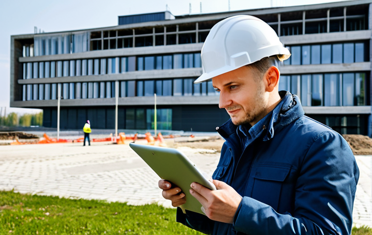 **
"A professional architect, fully clothed in a stylish and modest outfit suitable for a construction site visit (hard hat, sensible shoes, durable jacket), reviewing blueprints on a tablet in front of a modern building in Warsaw, Poland. Natural daylight, safe for work, appropriate content, perfect anatomy, correct proportions, family-friendly, professional photograph, high quality, realistic rendering."
**